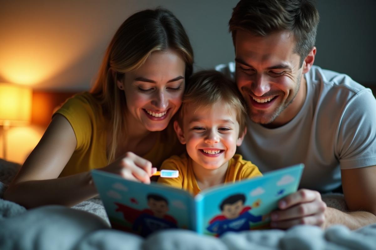 Parent and child reading together